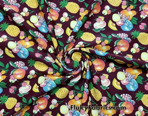 Tossed Fruits Nylon Spandex Bikini Swimsuit Fabric Fluky Fabrics Online Shop