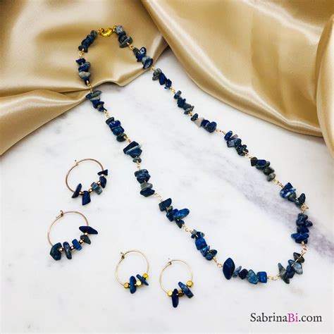 Lapis Chips Short Necklace Sabrinabi Stones Sabrinabi