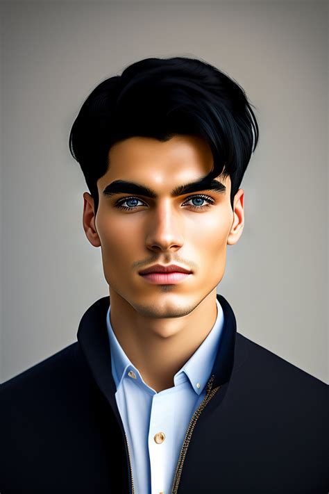 Black Hair Blue Eyes Male Model