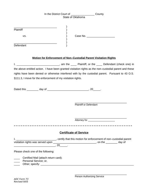 Texas Visitation Enforcement Kit Fillable Form Printable Forms Free