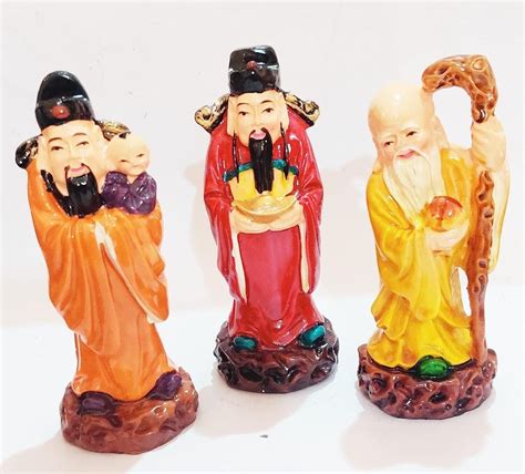 FENG Shui Chinese Three Wise Men 3 Lucky Immortals Star Gods FU LU