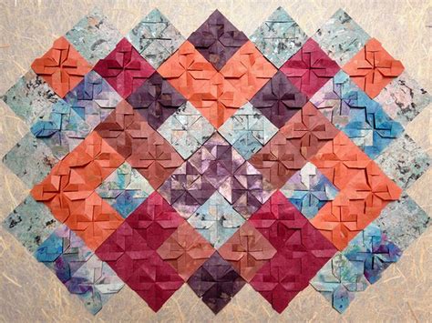 Origami Quilt 1 22 X30 Mixed Papers On Laminated Board Original Art