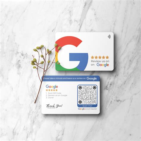 Google Review Business Card Iconic With Nfc And Qr Code Virtual Card