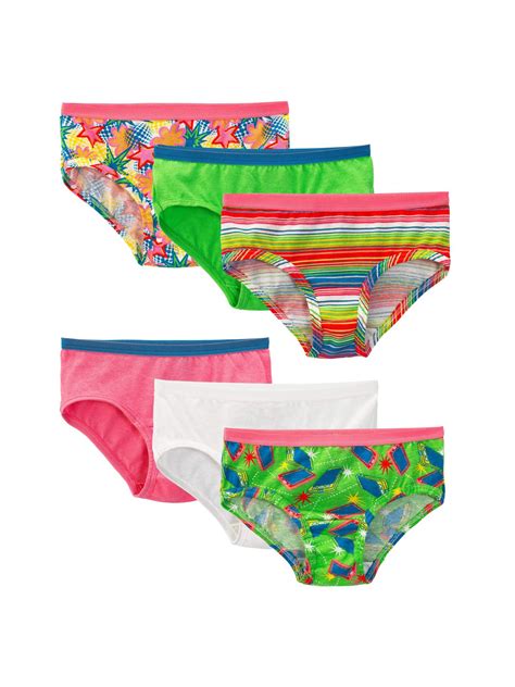 Fruit Of The Loom Assorted Cotton Low Rise Briefs 6 Pack Little Girls