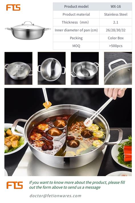 Hot Pot Pot Oem Triply Stainless Steel Divided Restaurant Hotpot