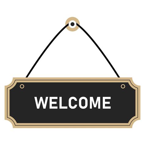 Welcome Sign On The Door Signboard Vector Illustr 13073750 Vector Art