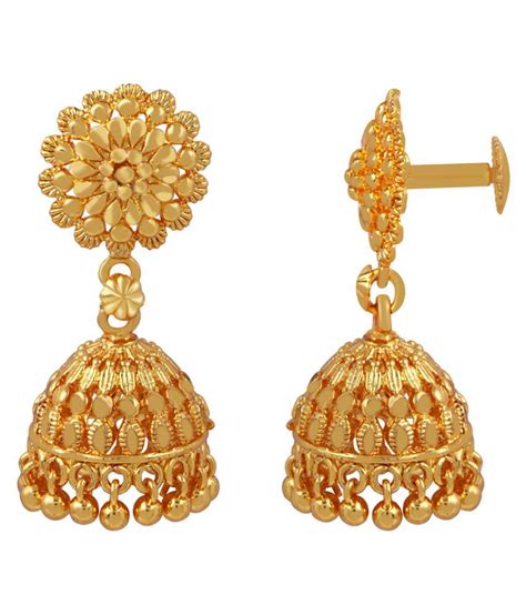 SHREENATHJI JEWELLERS Stylish Look Traditional Gold Plated Jhumka