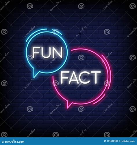 Fun Fact Neon Signs Style Text Vector Stock Vector Illustration Of