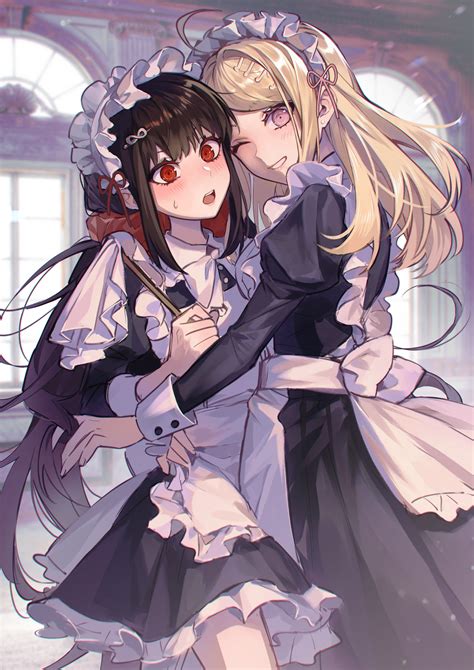 Safebooru 2girls O D Absurdres Ahoge Akamatsu Kaede Alternate