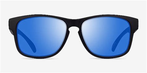 Oceanic Square Black Blue Frame Prescription Sunglasses Eyebuydirect