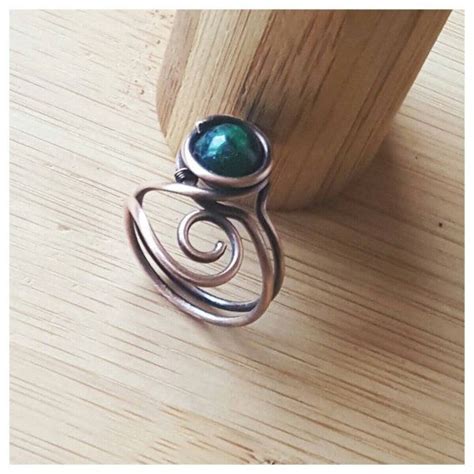 Simple Wire Wrapped Azurite Ring Wire Wrapped Ring Gemstone Etsy Simple Beaded Bracelets