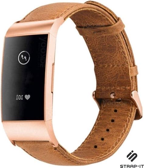 Strap It Leren Bandje Geschikt Voor Fitbit Charge 3 Fitbit Charge 4