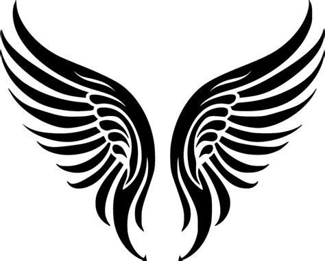 Angel Wings, Black and White Vector illustration 27868154 Vector Art at ...