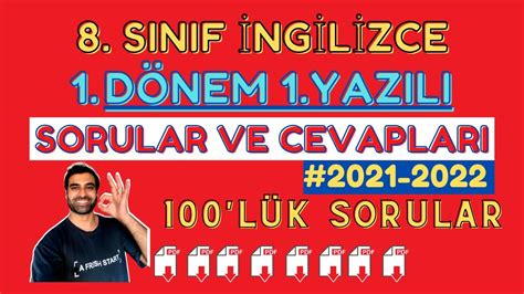 8 Sinif İngİlİzce 1 DÖnem 1 Yazili Sorulari Ve Cevaplari 100lÜk