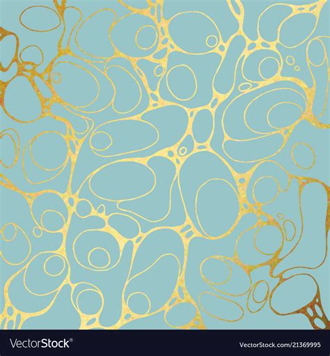 Turquoise Marble With Gold Decorative Background Vector Image