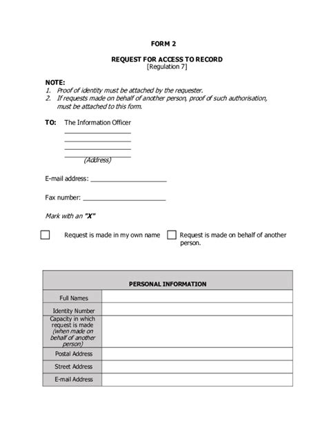 Fillable Online Paia Form Request For Access To Record Fax Email Print