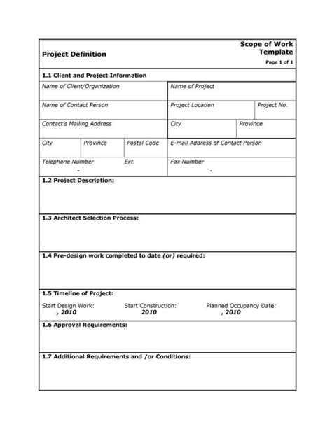 41+Sample Scope of Work Template In Word & Excel Format