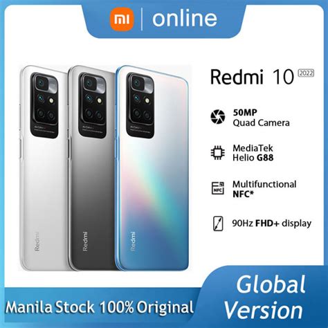 Redmi 10 2022 6 128GB 4 64GB Global Version 50MP AI Quad Camera