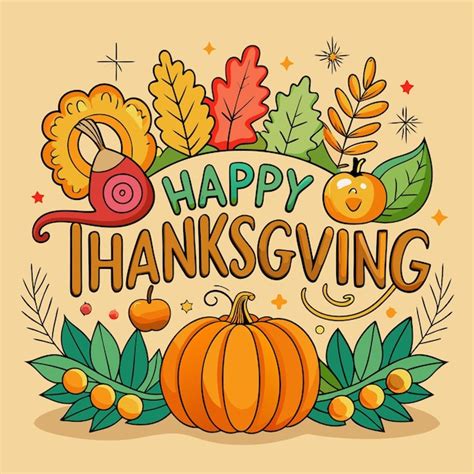 Happy Thanksgiving Day Greeting Card Banner Premium Ai Generated Vector