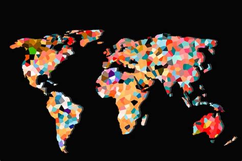 Premium Photo Roughly Outlined World Map With A Colorful Background