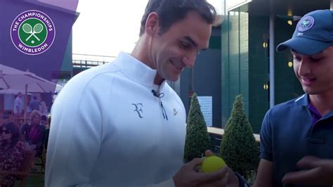 Roger Federer Reunited With 10000th Ace Ball At Wimbledon 2017 Youtube