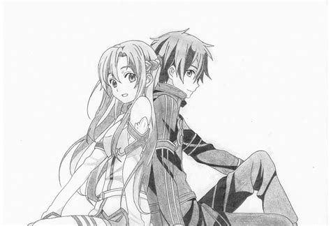 Sword Art Online Kirito And Asuna Kiss Drawing