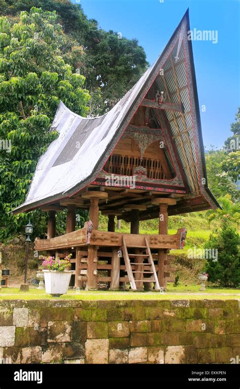 Traditional Batak House On Samosir Island Sumatra Indonesia