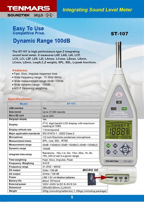 Integrating Sound Level Metermodel St Advancom Electronics