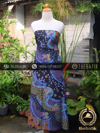 Jual Kain Batik Sutera Motif Kombinasi Biru THEBATIK Indonesia