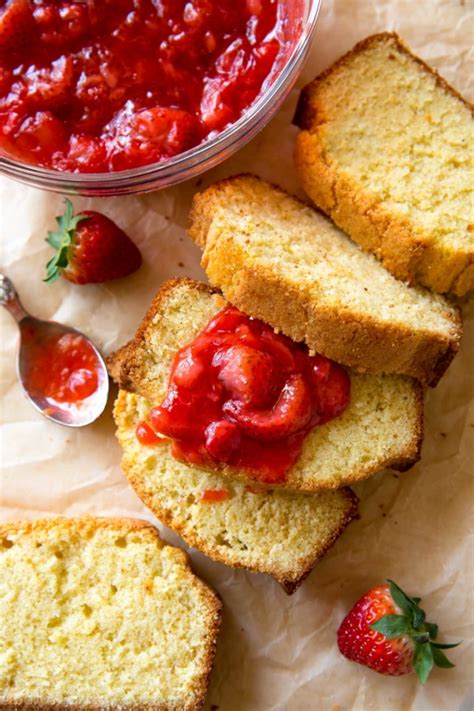 Brown Butter Pound Cake With Strawberry Compote Sally S Baking Addiction