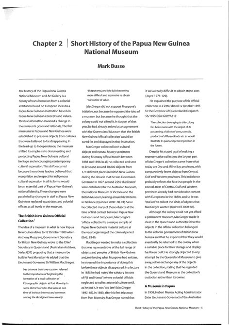 (PDF) Short history of the Papua New Guinea National Museum