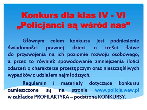 PPT Konkurs dla klas IV VI Policjanci są wśród nas PowerPoint