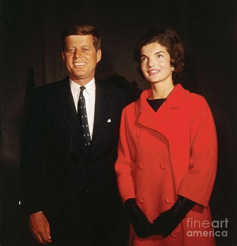 John F. Kennedy And His Wife by Bettmann