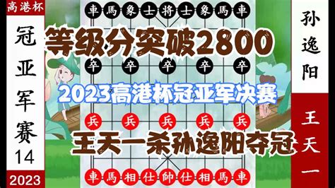 象棋神少帅：2023高港杯冠亚军 王天一胜孙逸阳夺冠 等级分破2800新浪新闻