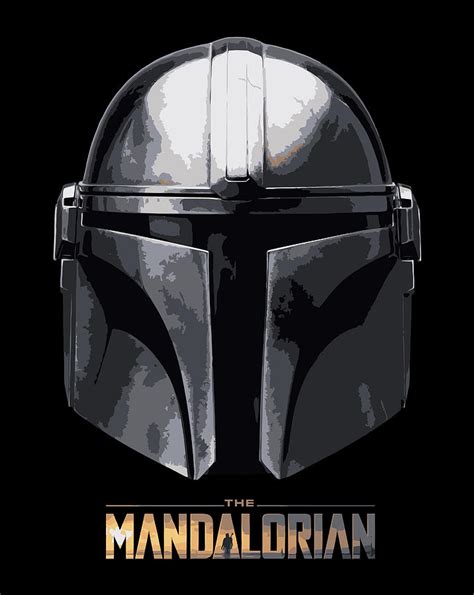 Star Wars The Mandalorian Helmet Logo Drawing by Grace Hunter