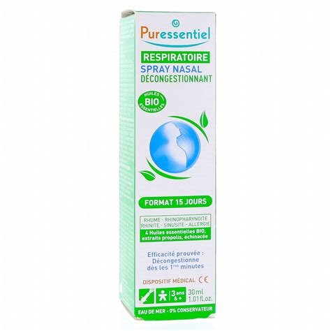 PURESSENTIEL Respiratoire Spray nasal décongestionnant flacon 30ml