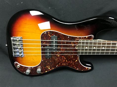 Fender Precision 5 String Electric Bass Guitar 3 Tone Burst Made In Usa