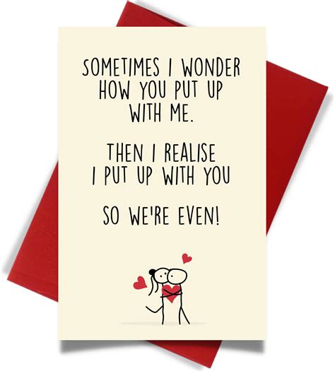 Funny Anniversary Card For Him Or Her With Envelope Perfect Card For Any Occasion