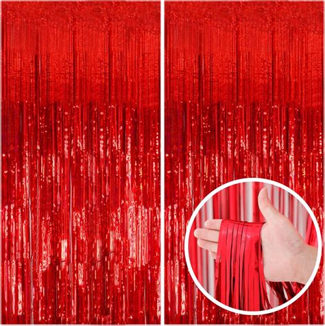 Amazon MORANTI 2 Pack 3 Ft X 8 Ft Metallic Tinsel Foil Fringe