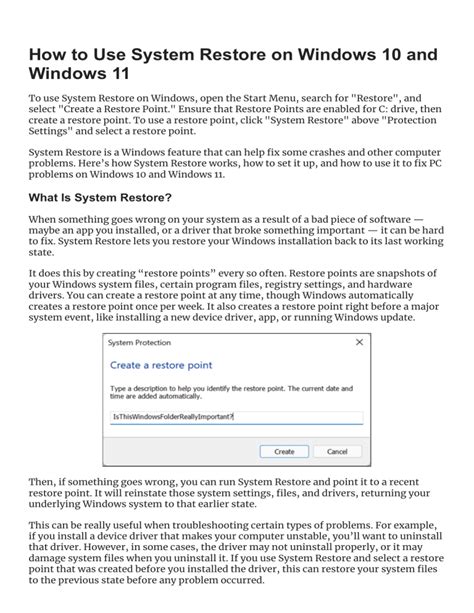 How To Use System Restore On Windows And Windows