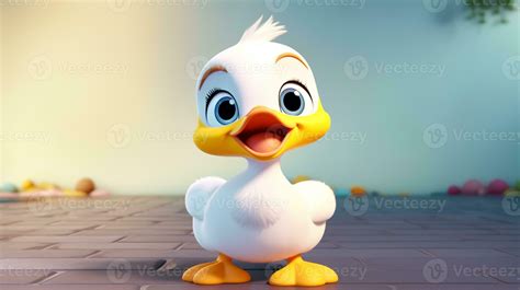 a cute little Duck in Disney cartoon style. Generative AI 32875963 ...