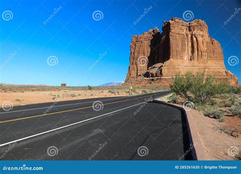 The Court House Towers Arches National Park Moab Utah Usa Stock