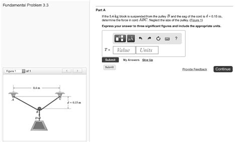 SOLVED Fundamental Problem 3 3 Part A If The 5 4 Kg Block Is Suspended