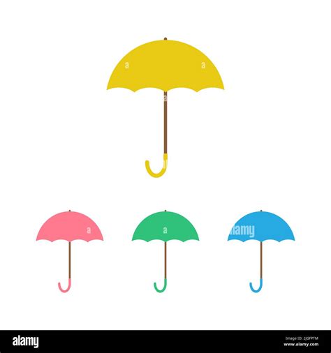 Umbrellas Vector Set Isolated On White Background Stock Vector Image