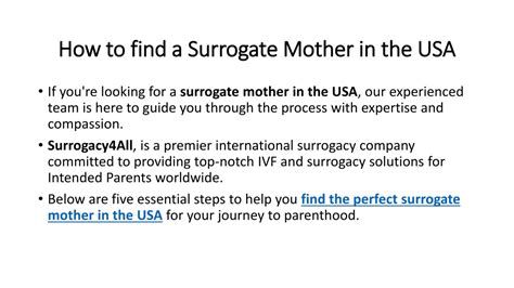 Ppt Steps To Finding A Surrogate Mother In The Usa Powerpoint