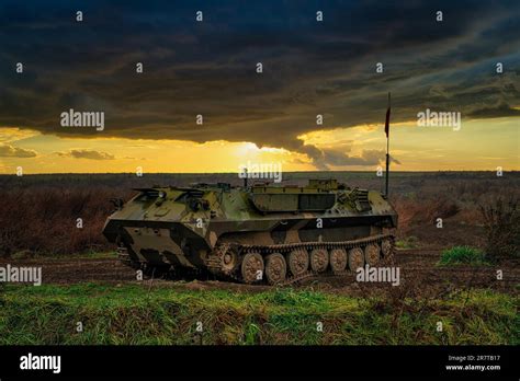 Old military vehicle on the field, Poland Stock Photo - Alamy