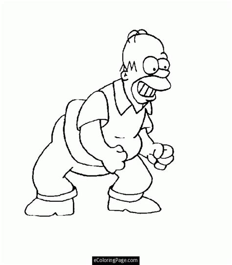 Homer Simpson Coloring Page Free Printable Coloring Sheet