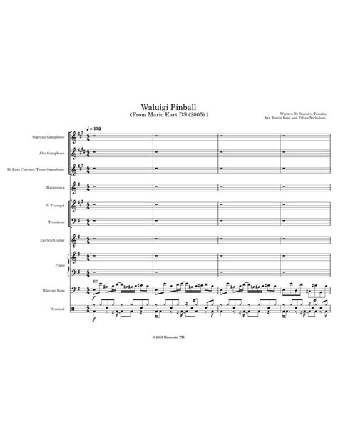 Waluigi Pinball Jazz Version! -- Shinobu Tanaka Sheet music for Piano, Trombone, Clarinet bass ...