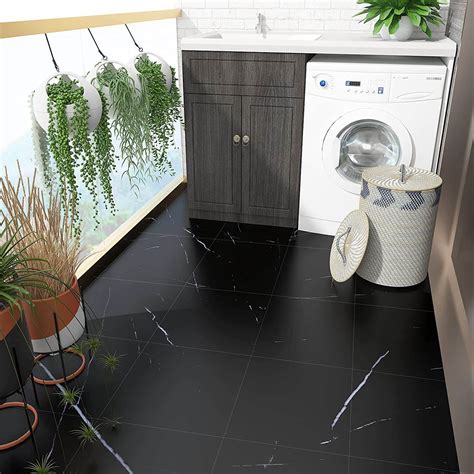 Black Marble Vinyl Floor Tiles Chihut