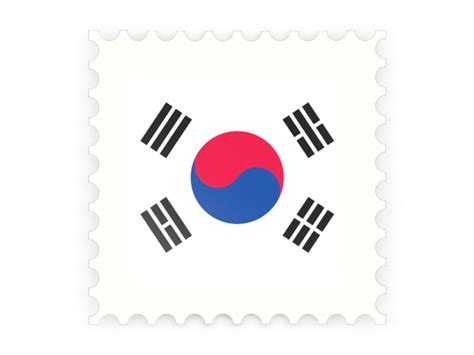 Postage Stamp Icon Illustration Of Flag Of South Korea